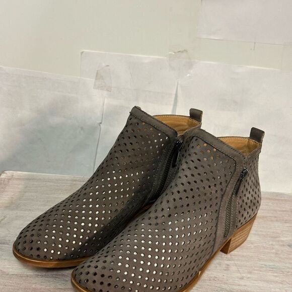 Lucky Brand Gray Ankle Booties with Perforated Design - Picture 1 of 6